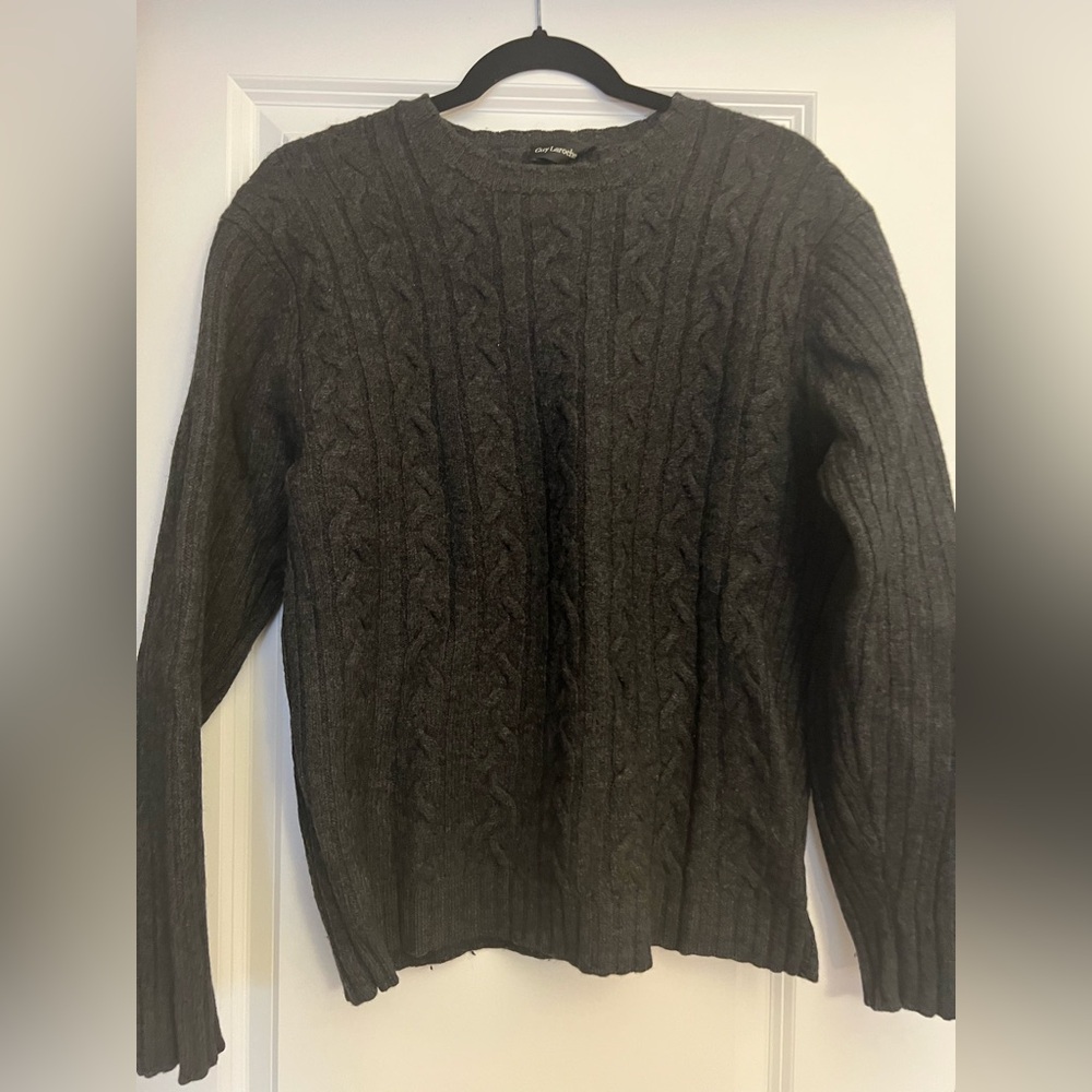 Guy Laroche Dark Gray Cable Knit Sweater